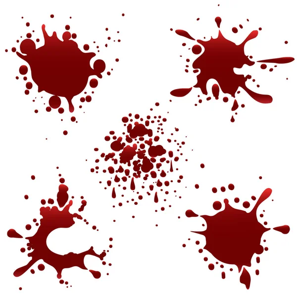 Rojo sangre gotas conjunto — Vector de stock