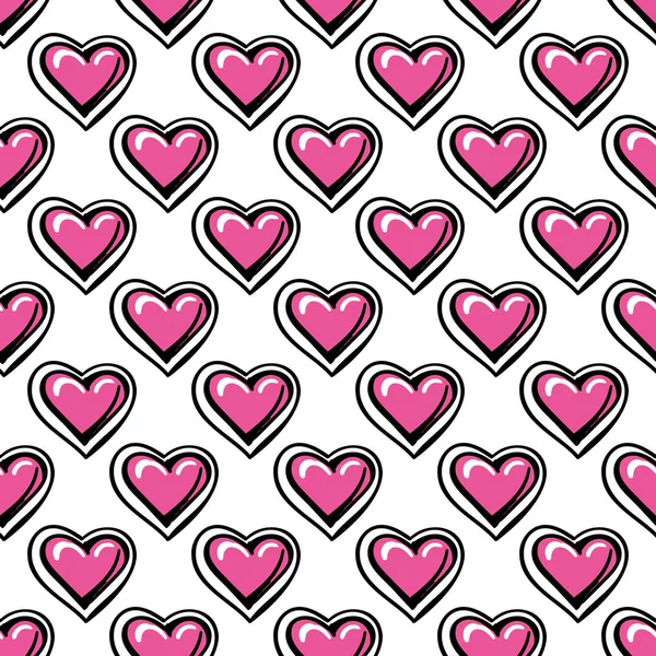 Любов безшовний візерунок з рожевими серцями — стоковий вектор