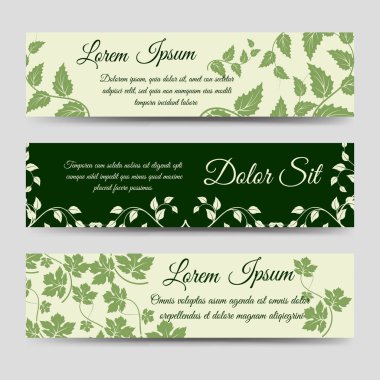 Eko yeşil dallar ile yatay Banner
