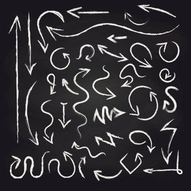 Blackboard arka plan üzerinde ayarlama tebeşir okları