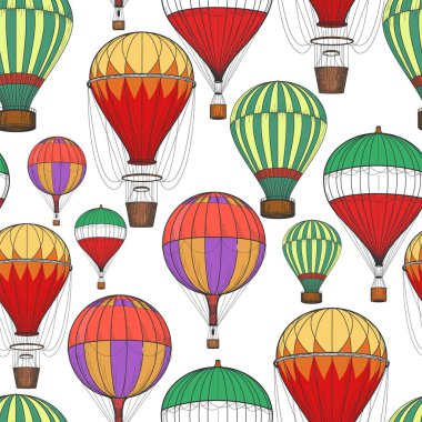 Renk sıcak hava balonları seamless modeli