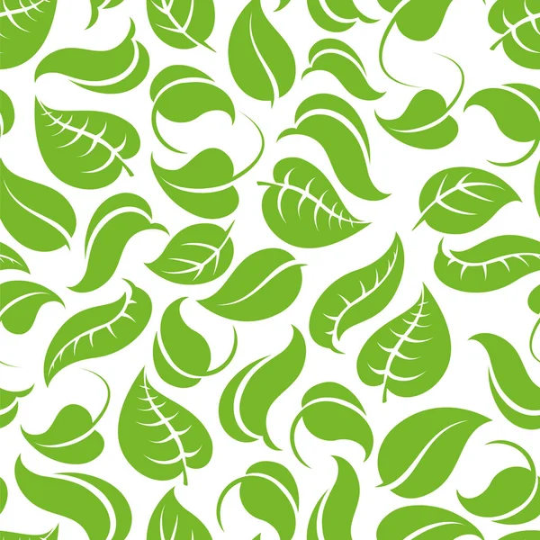 Πράσινα φύλλα χωρίς ραφή μοτίβο — Διανυσματικό Αρχείο