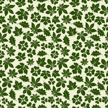 Yeşil yaprakları ile doğa seamless modeli