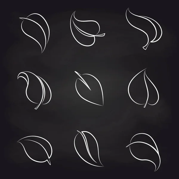 Aperçu laisse des icônes sur le tableau noir — Image vectorielle