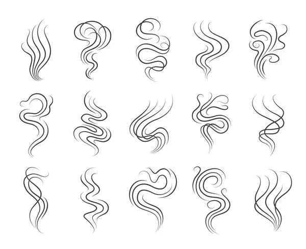 Icônes ligne odeur de fumée — Image vectorielle