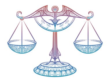 Adalet ölçekler, burç Terazi zentangle üye