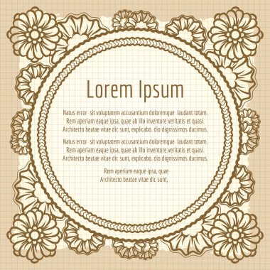 Antika arka plan üzerinde dekoratif çerçeve