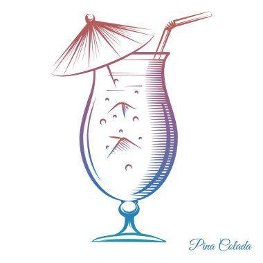 Renkli kokteyl Pina Colada