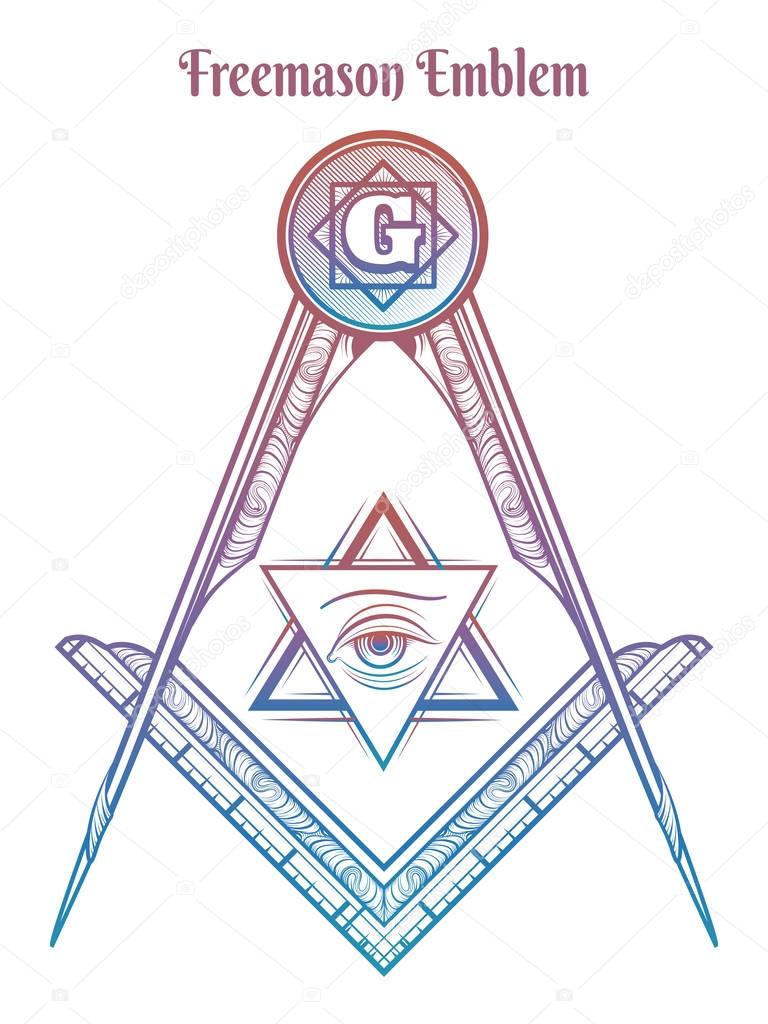 Freemason square and compass