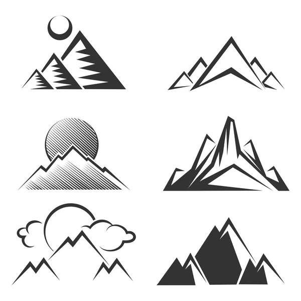 Collection silhouettes des montagnes — Image vectorielle