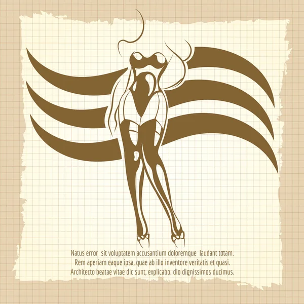 Вінтажний плакат з сексуальною жінкою siladte — стоковий вектор