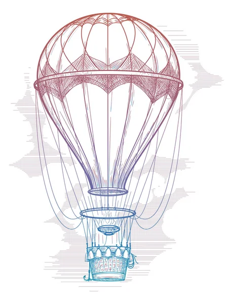 Красочный винтажный постер воздушного шара — стоковый вектор