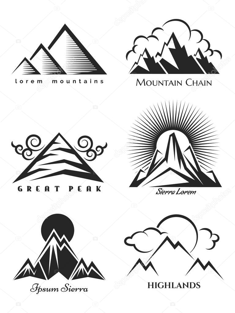 Mountain logo set collection