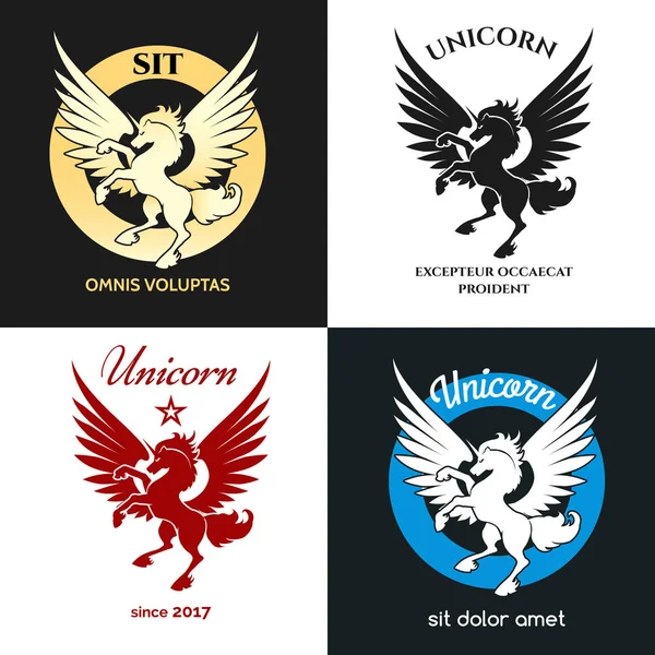 Unicorn logo ilustrare — Vector de stoc