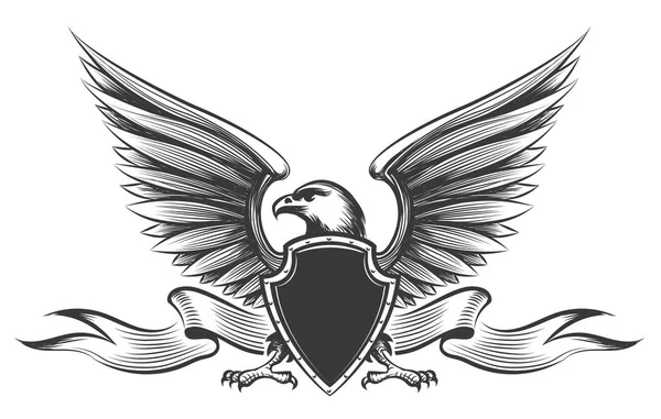 Gravure eagle embleem — Stockvector