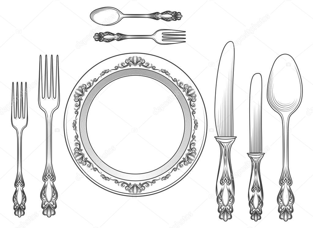 Engraving cutlery and dinner plates