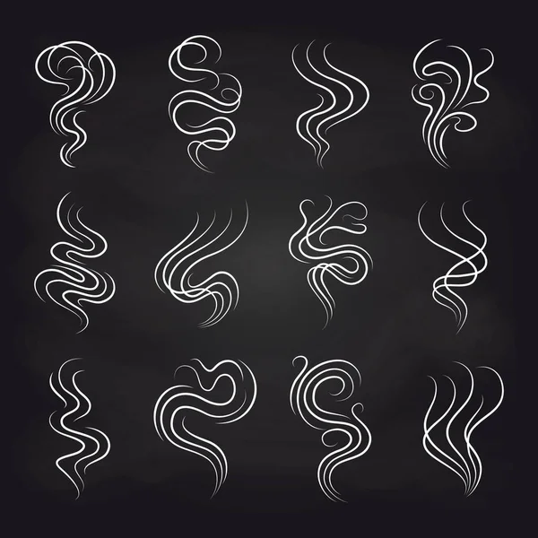 Iconos de olor a humo en pizarra — Vector de stock