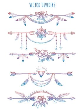 Oklar ve çiçeklerle bohem bölücüler