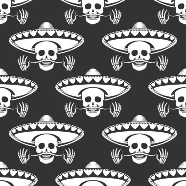 Sombrero seamless modeli kafatasında bıyık