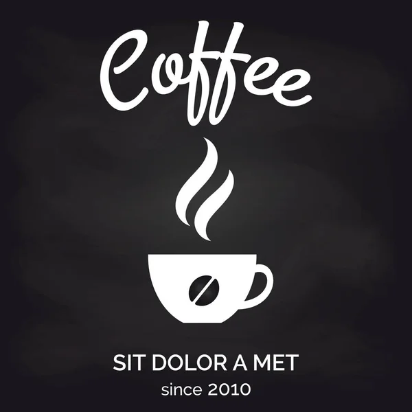 Poster lavagna Cafe con tazza di caffè — Vettoriale Stock