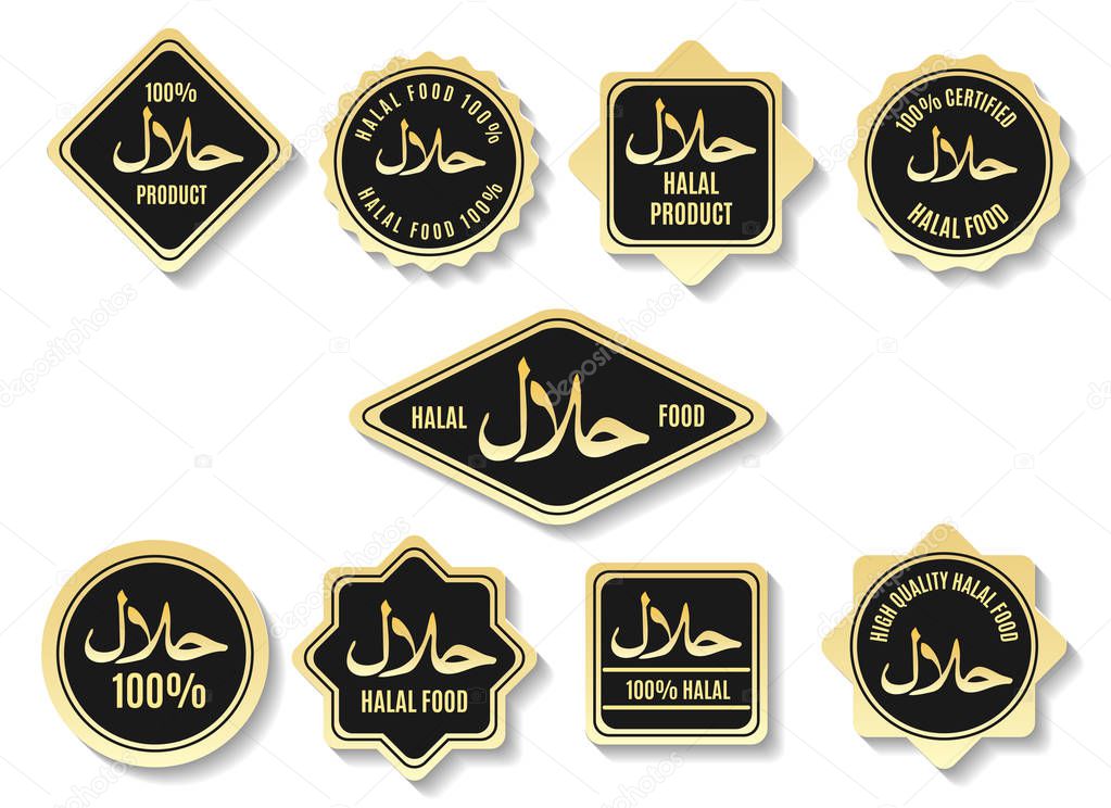 Islamic halal meal gold certified signs