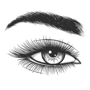 Beautiful lady eye sketch clipart