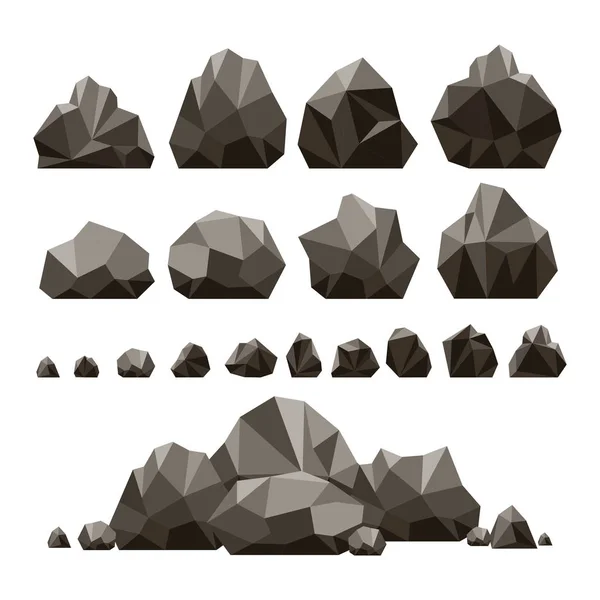 Kamienie i skały 3d izometryczny ilustracja — Wektor stockowy