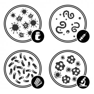 Petri kabına simgeler virüs