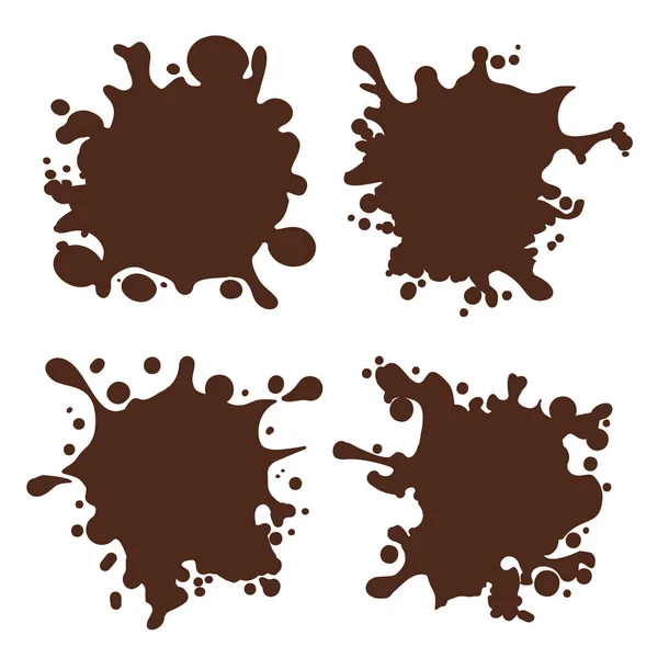 Chocolate splash shapes — Stock Vector