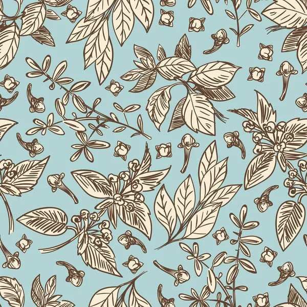 Vintage color spices seamless pattern — Stock Vector