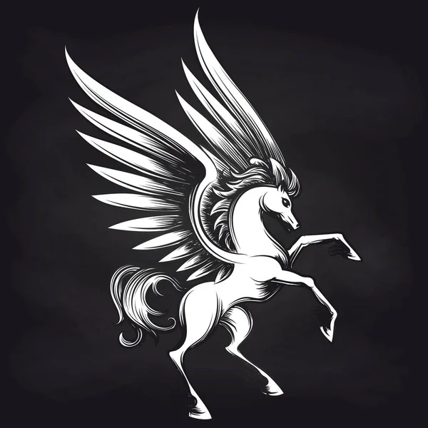 Pegasus pada desain papan tulis - Stok Vektor