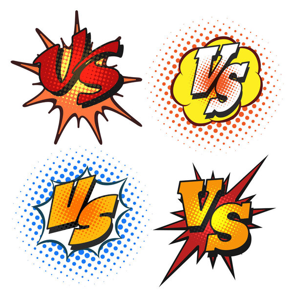 Versus letters in cartoon grunge style
