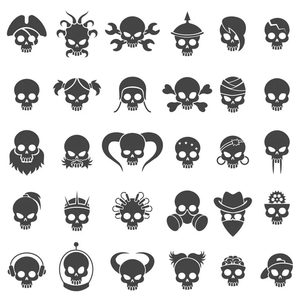 Conjunto de ícones de crânio —  Vetores de Stock