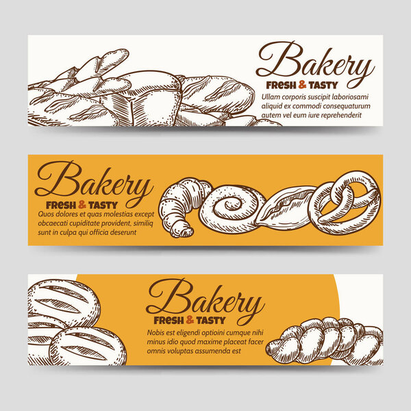 Bakery horizontal banners template