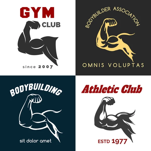 Комплект логотипа фитнес-центра — стоковый вектор