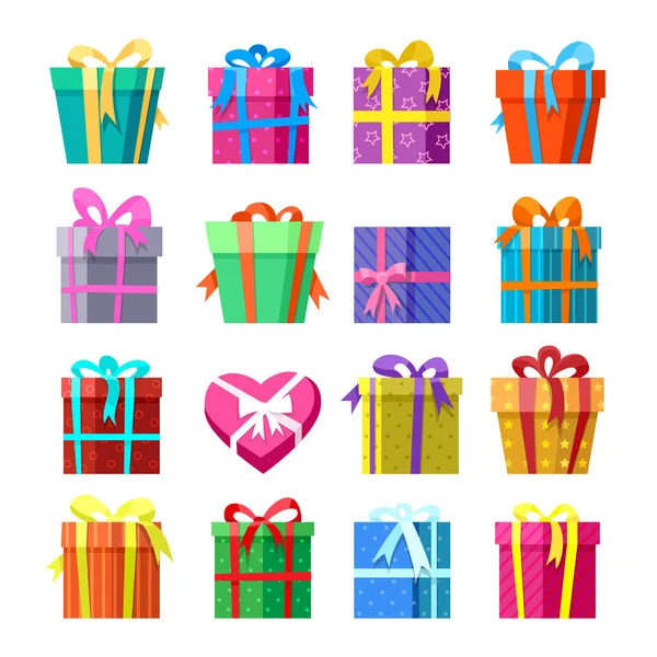 Подарки или подарки коробки иконок набор — стоковый вектор