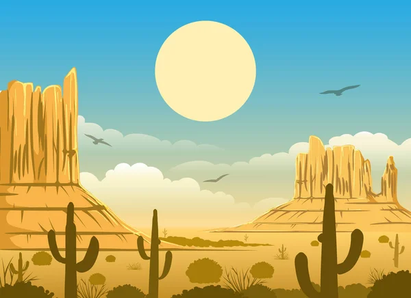 Fondo de atardecer desierto mexicano — Archivo Imágenes Vectoriales