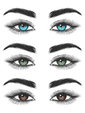 Renkli kadın gözleri görünümünü