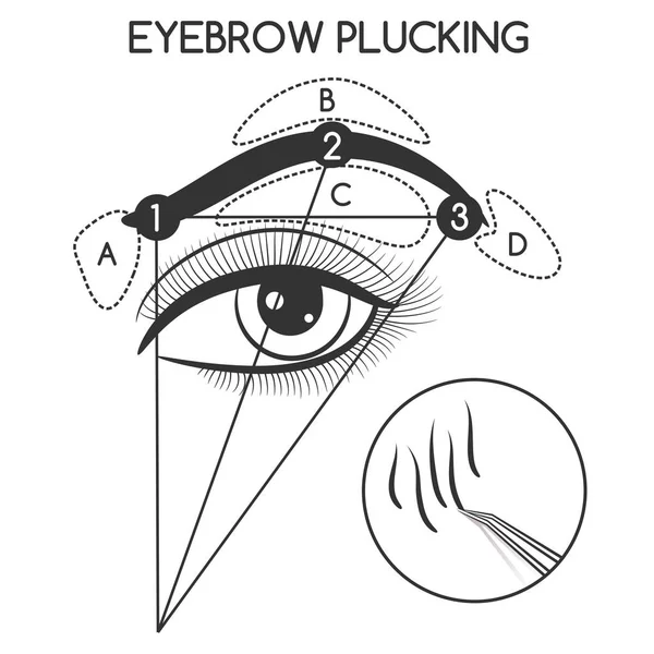Augenbrauenzupfen — Stockvektor