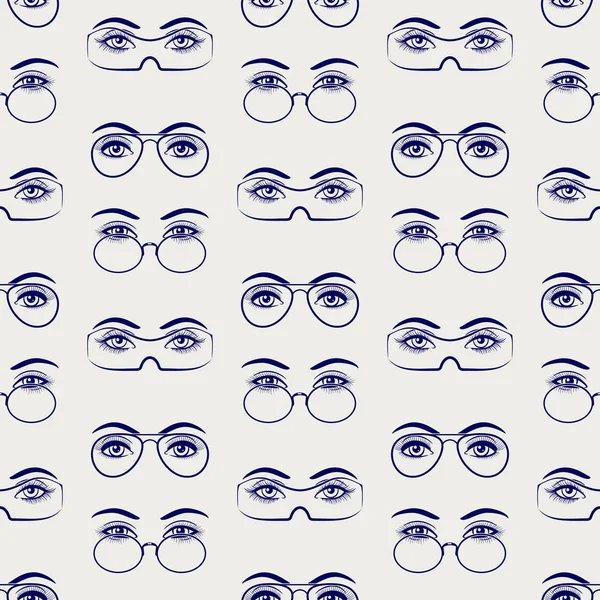 Γυναικεία μάτια με γυαλιά χωρίς ραφή πρότυπο — Διανυσματικό Αρχείο
