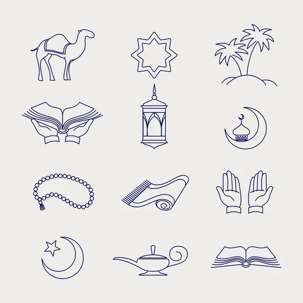 Перо арабських мусульманських ліній знаки — стоковий вектор