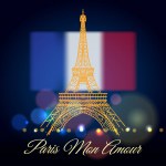 Vector Postcard With Image Decorative Eiffel Tower Vector Postcard With Image Decorative Eiffel Tower