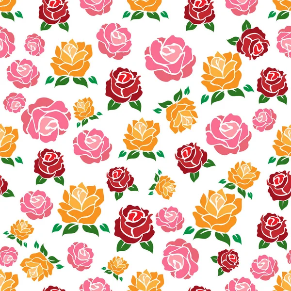 Colorul roses motif sans couture — Image vectorielle