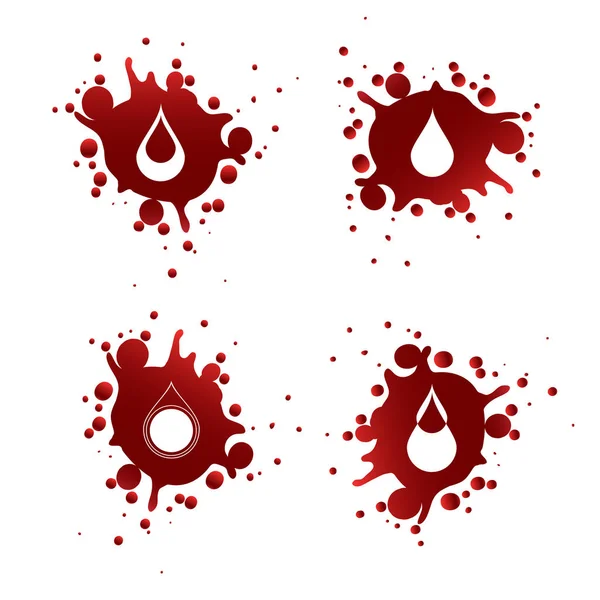 Éclaboussures de sang avec des gouttes blanches — Image vectorielle
