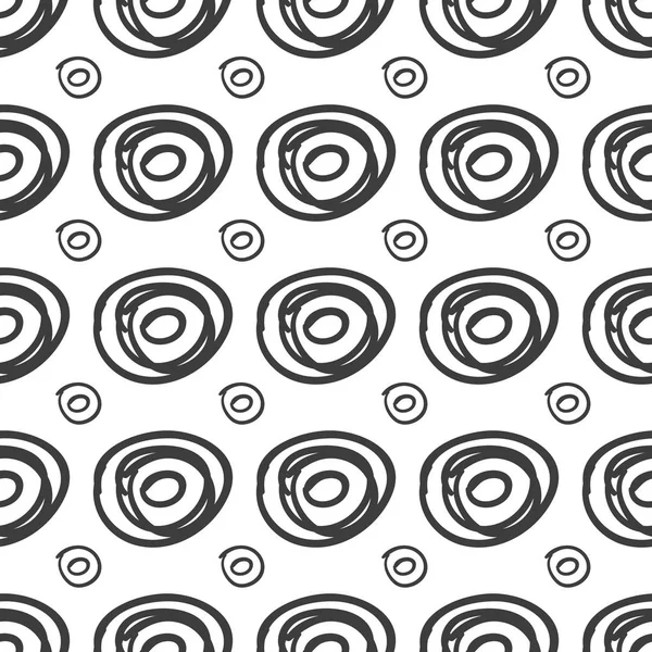 Ink rounds sketch seamless pattern — Stock Vector