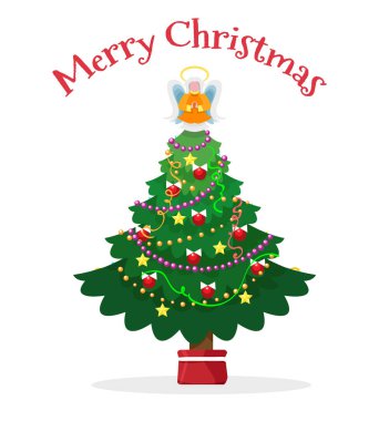 Pot ve melek ile Noel ağacı