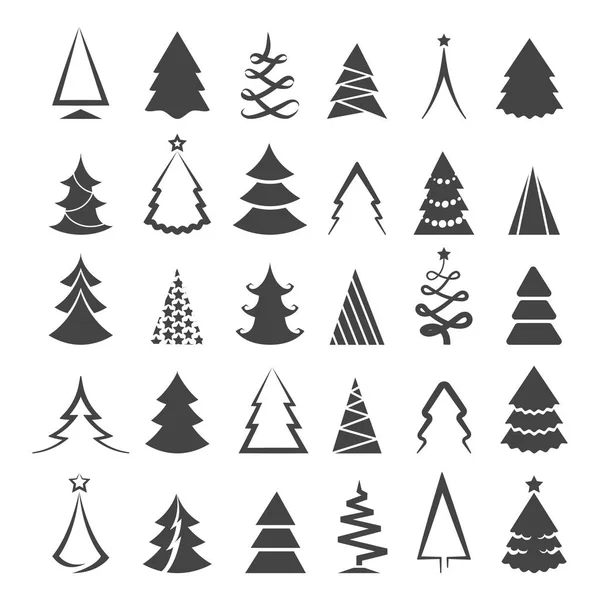 Semplici icone dell'albero di Natale — Vettoriale Stock