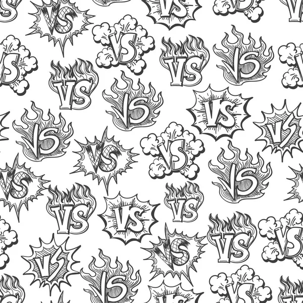 Hand drawn versus seamless pattern — Stock Vector