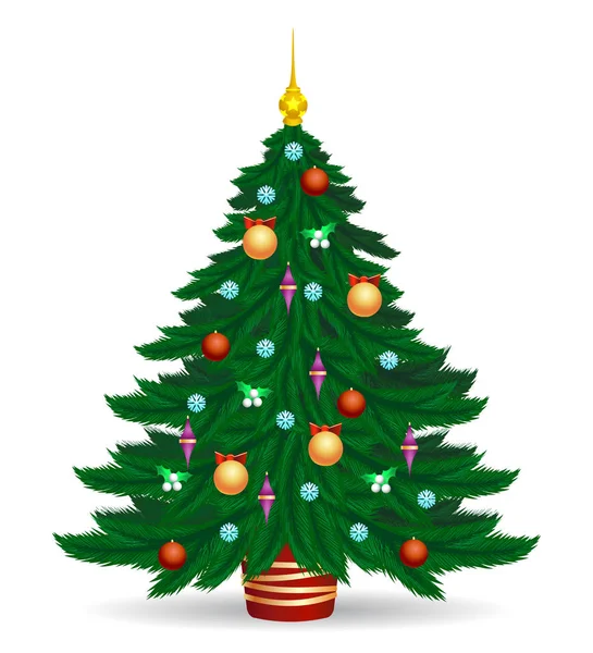 明亮的灯光圣诞树 — 图库矢量图片