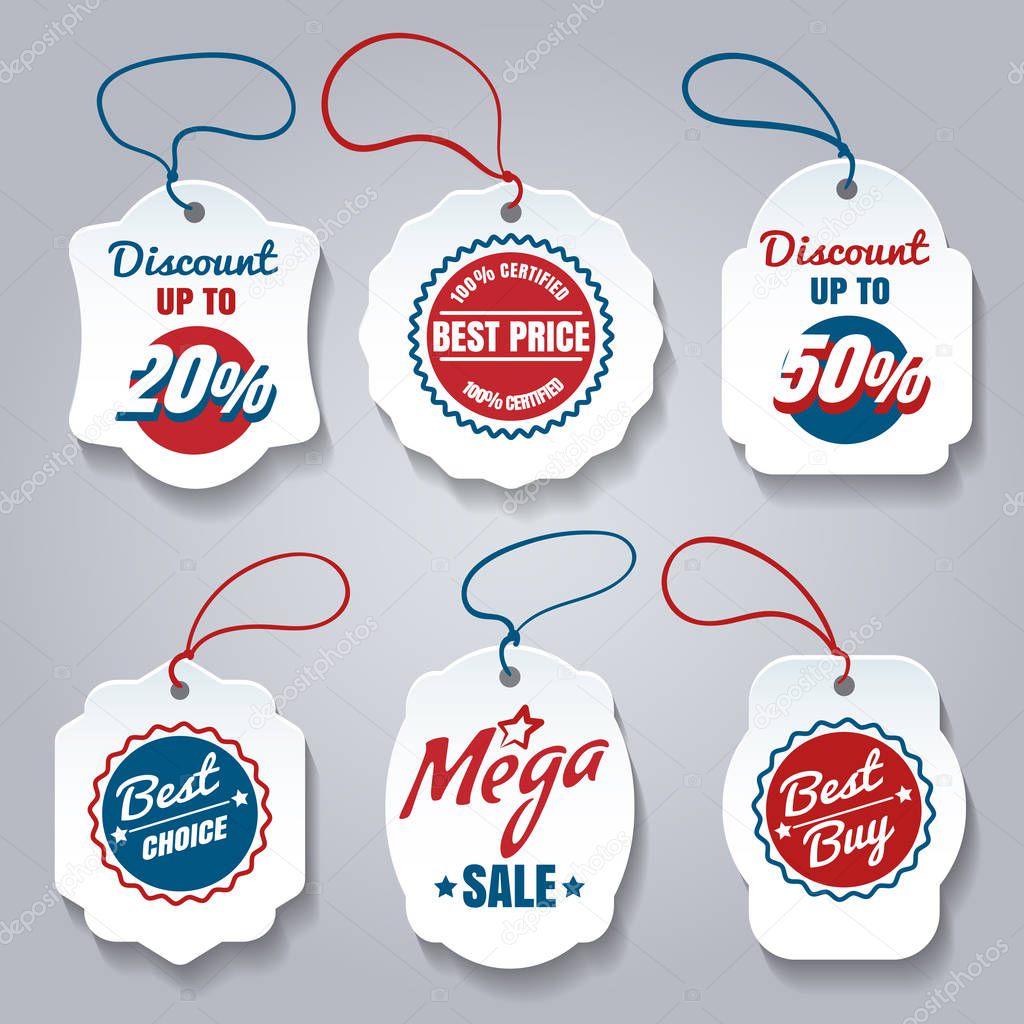 Shopping pricing tags set